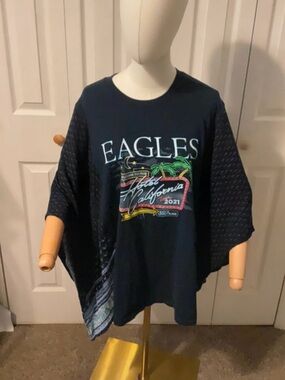 Eagles 2021 Tour Upcycled Graphic T-Shirt with Flowy Boho Sleeves OSFM